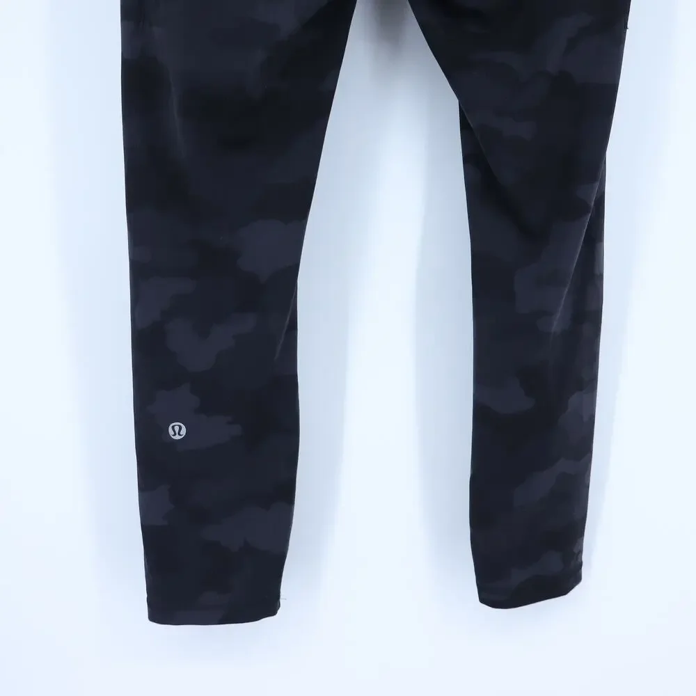 Lululemon Wunder Train Leggings Camo Deep Coal High Rise Crop Pockets Women's 8